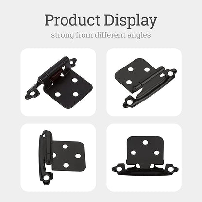 Self Closing Cabinet Hinges for Face Frame,Cabinet Hinges, Metal Hardware for Kitchen Cabinets and Doors (Black, 8Pack)