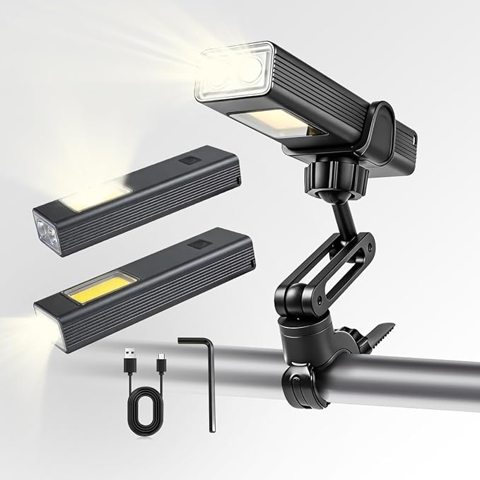 Rechargeable LED Grill Lights and Flashlight for Outdoor Grill with Magnetic, IPX5 Waterproof, 2-Level Brightness, USB-C Charging, Portable Grill Accessories, Grilling Gift for Men, Dad, Grill Lights