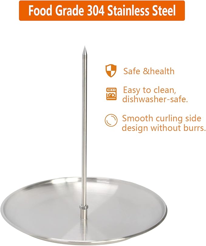 BBQ Vertical Skewer for Al Pastor chicken gyro Pan meat Hack Gaucho, for Home Made Tacos Al Pastor, Shawarma, Brazilian Churrasco,Stainless Steel, with 8 inch & 10 inch stick