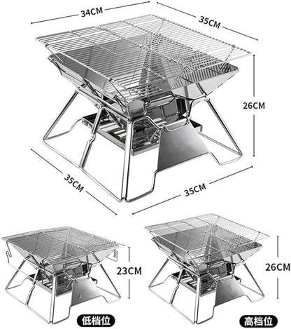 JSEIAJB 1pcs Foldable Grill Camp Cooker Charcoal Stove Family Travel Home Barbecue Grill Mini Bbq Outdoor Portable