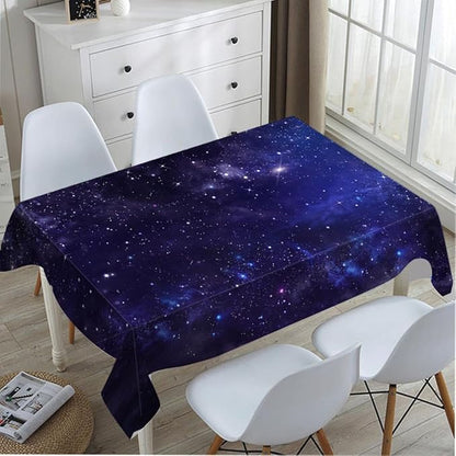 TKS MITLAN Tablecloth Galaxy Universe Table Cloth Rectangle Table 60 x 84 Inch Starry Night Sky Stars Outer Space Kitchen Decorations for Home Dinner Party