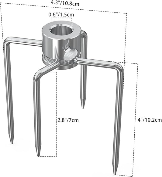 only fire Rotisserie Meat Forks for Most Grills - Include 2pcs 4 Pronged Rotisserie Forks and 1pc Double Sided 4 Pronged Rotisserie Fork