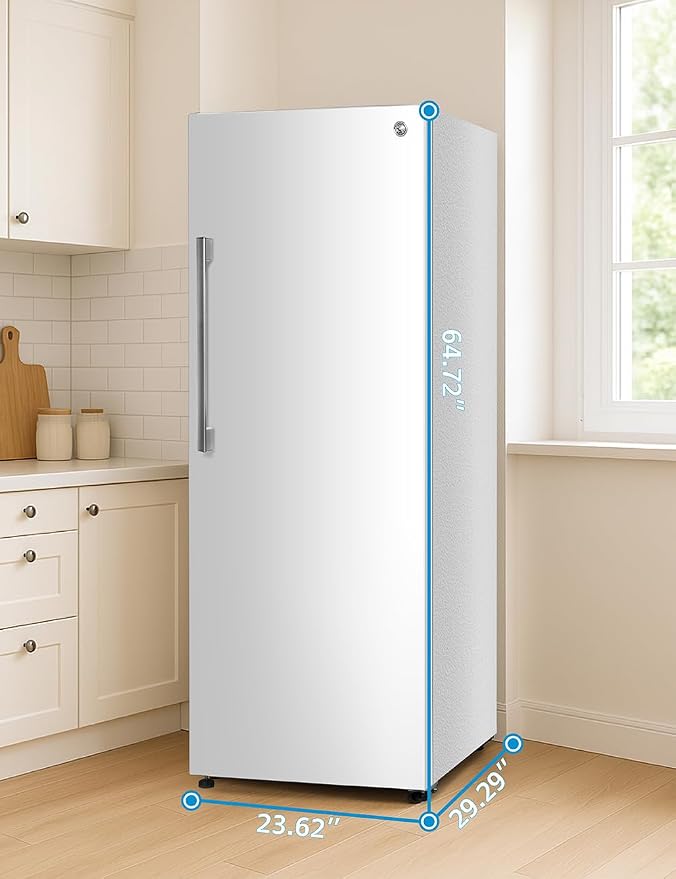 Commercial Cool 11.1 Cu. Ft. Convertible Freezer Refrigerator, Upright Fridge with Glass Shelves, Reversible Door, ENERGY STAR rated, Auto Defrost, CCUC1110GW, White | Upright Fridge with Glass Shelves, Reversible Door, ENERGY STAR rated, Auto Defrost,...