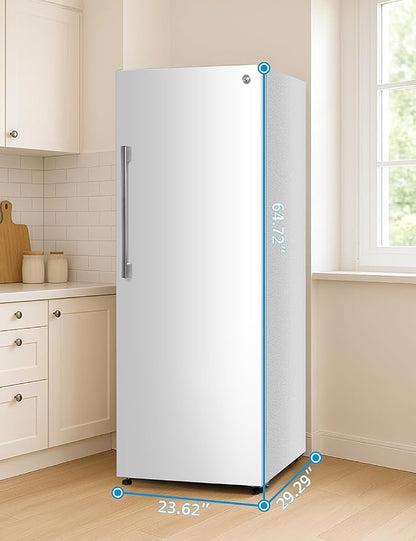 Commercial Cool 11.1 Cu. Ft. Convertible Freezer Refrigerator, Upright Fridge with Glass Shelves, Reversible Door, ENERGY STAR rated, Auto Defrost, CCUC1110GW, White | Upright Fridge with Glass Shelves, Reversible Door, ENERGY STAR rated, Auto Defrost,...