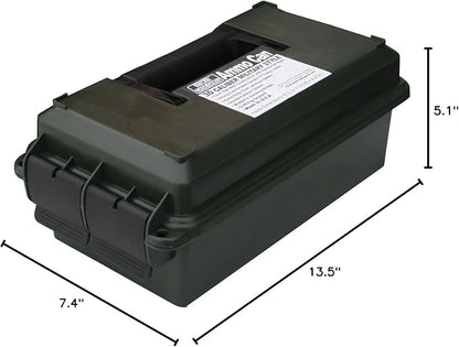 MTM AC30C-11 Ammo Can Short | 30-Caliber | Heavy-Duty Dual Latching System | Rugged Polypropylene Plastic | O-Ring Seal System, Water Resistant | Forest Green, Medium (Pack of 6)