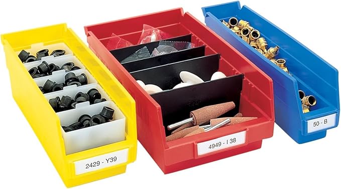 Akro-Mils 30110 Heavy Duty Plastic Shelf Bins, 12"x 3"x 4", Blue, 24-Pack | Heavy Duty Nesting Storage Bins for Garage, Closet, Refrigerator, Kitchen, Cabinet, Drawer Organization, Pantry Organization