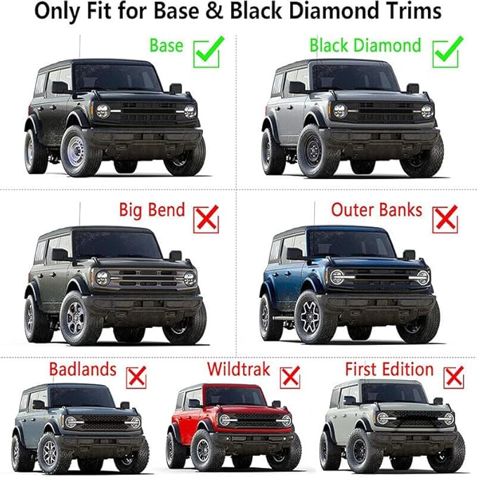 for 2021 2022 2023 Bronco Accessories Front LED Grill Light 2/4-Door Amber OEM Smoked Grille Lights