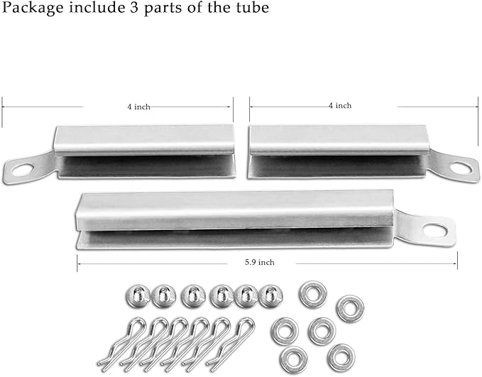 Hisencn 4 Pack 304 Stainless Steel Carryover Tubes - Universal Gas Grill Crossover Tube Replacement for Charbroil, Nexgrill 5-Burner & Most 4-5 Burner Grills