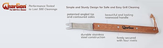 CharGon BBQ Stainless Steel Ultimate Grill and BBQ Cleaning Tool for Round Rod Grills
