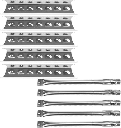 Hisencn Replacement Repair Kit for Master Forge 5 Burner 2518-3, 3218LT, 3218LTM, 3218LTN, L3218 Gas Grill, BBQ Grill Pipe Burners Tube, Heat Shield Tent Plate Parts, Stainless Steel