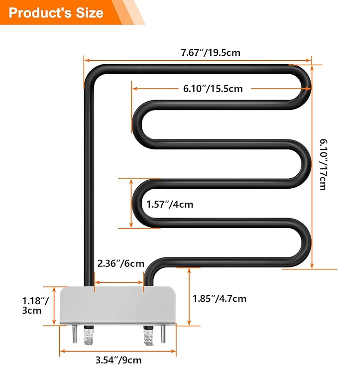1200 Watts Electric Smoker Heating Element, 120 Volt | Heat Element Replacement Part 9907120027 for 40" Digital Control Smoker 20070613,20072612,for Materbuilt Electric Smoker