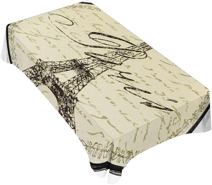 TKS MITLAN Tablecloth Paris Theme Table Cloth Rectangle Table 60 x 84 Inch Eiffel Wall Decoration Sign Kitchen Decorations for Home Dinner Party