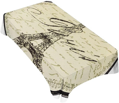 TKS MITLAN Tablecloth Paris Theme Table Cloth Rectangle Table 60 x 84 Inch Eiffel Wall Decoration Sign Kitchen Decorations for Home Dinner Party