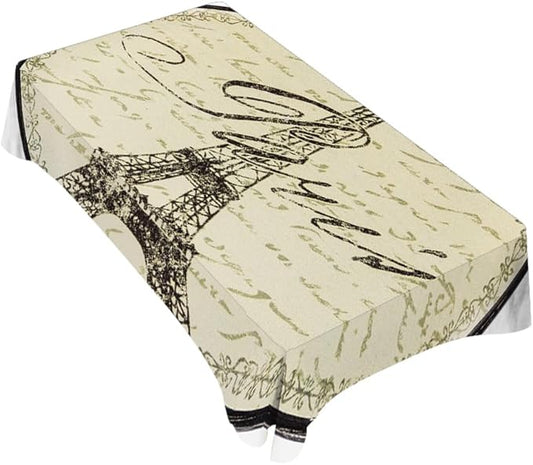 TKS MITLAN Tablecloth Paris Theme Table Cloth Rectangle Table 60 x 84 Inch Eiffel Wall Decoration Sign Kitchen Decorations for Home Dinner Party