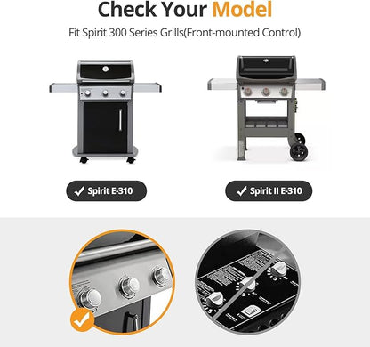 Grill Replacement Parts Compatible with Weber Spirit 300 Series (2013–2017 Front Control), Also Fits Spirit II 300 GS4, Porcelain Flavorizer Bars #7636 & Burner Tubes #68950