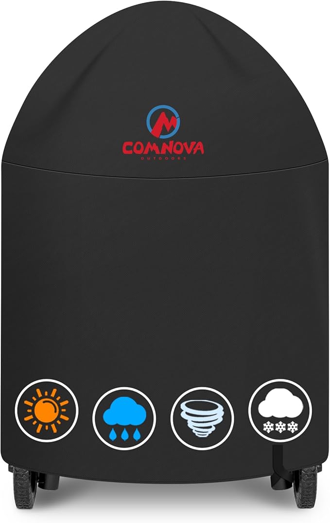 Comnova Grill Cover for Char-Griller AKORN Kamado Grill - 600D Premium AKORN Grill Cover for Char Griller Waterproof, Fits 16620, 06620, 26720, 16619, 26719, 06619 Models - 51"H x 36" Diameter (6755)