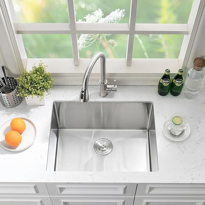 Stainless Steel Laundry Sink Undermount-Hovheir 21x18x12 Stainless Steel Utility Sink Undermount Sink 16 Gauge Single Bowl Deep Laundry Room Kitchen Sink