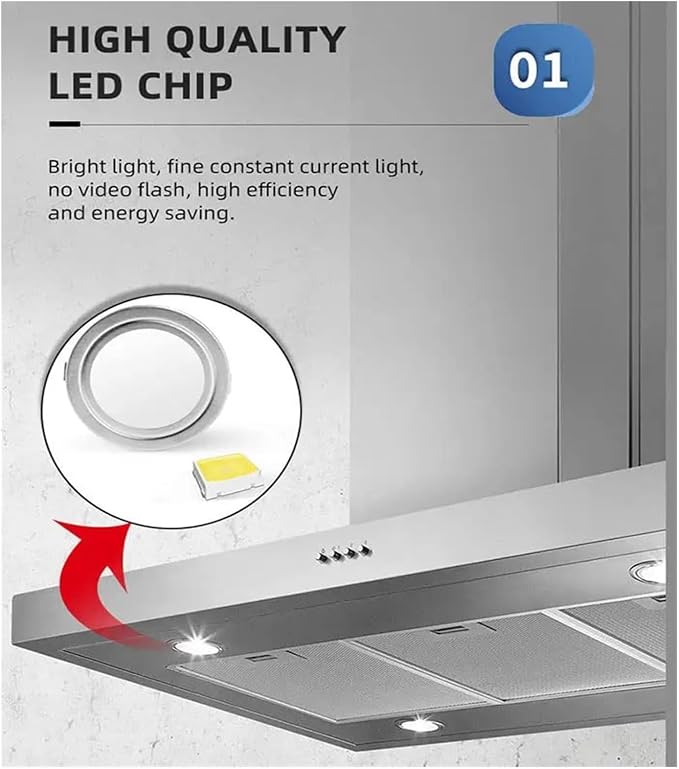 2-Pack DC 12V Range Hood Lamp 1.5W LED Warm White 3000K with SM Male Connector Kitchen Hood Light Smoke Exhauster Light