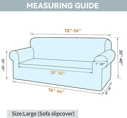 LURKA Stretch Couch Cover for Sofa, 1 Piece 3 Cushion Slipcover, Navy | Soft Stretch Jacquard, Fits 78"-94" Sofas, Elastic Bottom for Secure Fit, Machine Washable, Pet & Kid Friendly