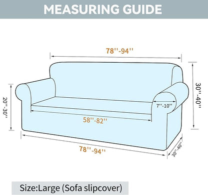 LURKA Stretch Couch Cover for Sofa, 1 Piece 3 Cushion Slipcover, Chocolate | Soft Stretch Jacquard, Fits 78"-94" Sofas, Elastic Bottom for Secure Fit, Machine Washable, Pet & Kid Friendly