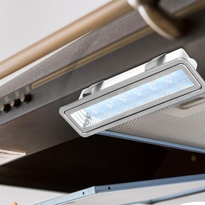 HOMSFOU Range Hood Light Replacement Rectangular Led Range Hood Lamp Dc 12V Cold Light Ceiling Mount Kitchen Part 4.72 X 1.37 X 1.06 in 1 Piece