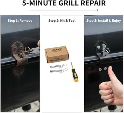 Grill Lid Assembly Hardware Kit Compatible with Weber 88206 Grills Fits Many Genesis and Summit Grills Models (2 Pack)