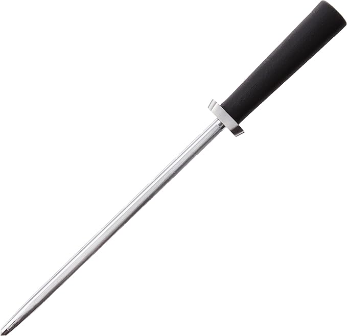 Kai 9" Combination Honing Steel | Smooth and Micro-Ribbed Honing Rod, Built-In Angle Guide, Sure Grip Handle