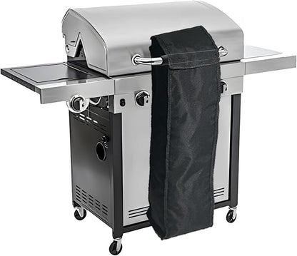 Klmnop 2 Pcs Grill Utensil Storage Bag, 24 "Thick Canvas Grill Accessory Storage Bag with Handle and Waterproof Oxford BBQ Tool Bag for Camping Hiking Barbecue(Black)