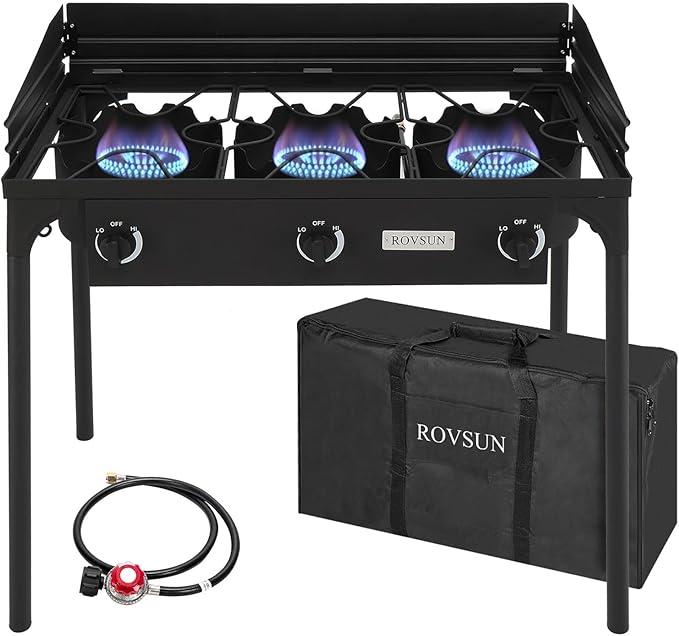 ROVSUN 2/3 Burner Outdoor Propane Gas Stove High Pressure Stand Cooker for Backyard Cooking Camping Home Brewing Canning Turkey Frying