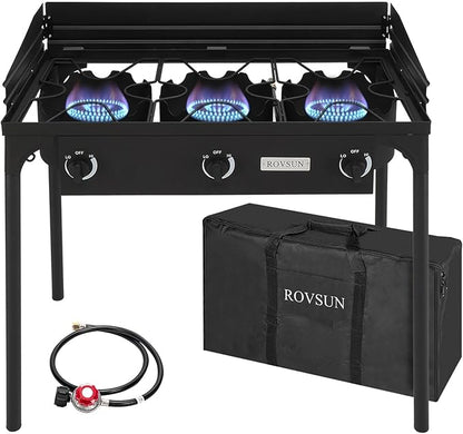 ROVSUN 2/3 Burner Outdoor Propane Gas Stove High Pressure Stand Cooker for Backyard Cooking Camping Home Brewing Canning Turkey Frying