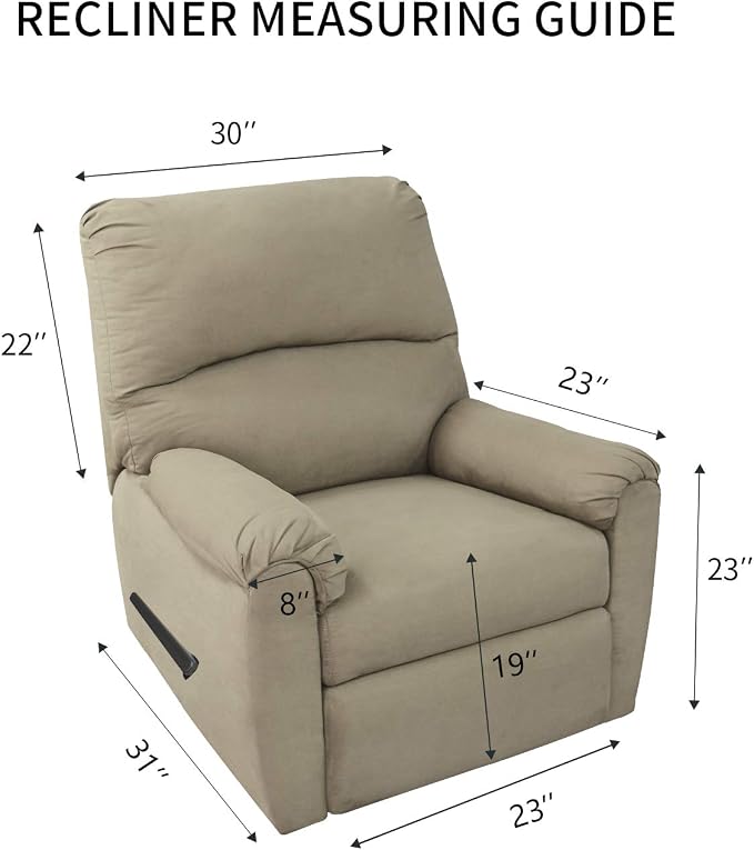 PureFit Stretc Recliner Chair Covers Fleece Soft Couch Covers for Sofa | Red 4-Pieces Recliner Slipcover Pocket Couch Protector, Fleece Sofa Cover Washable with Non Slip Elastic Bottom