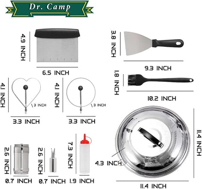 Dr. Camp Grill Accessories Set BBQ Grill Tools Set Heavy Duty Stainless Steel Grilling Tools Kit Complete Barbecue Tool Set for Outdoor Grill
