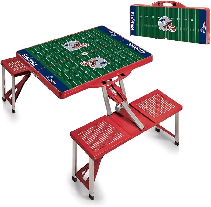 Picnic TIME NFL Football Field Folding Picnic Table, Camping Table, Outdoor Table with Umbrella Hole