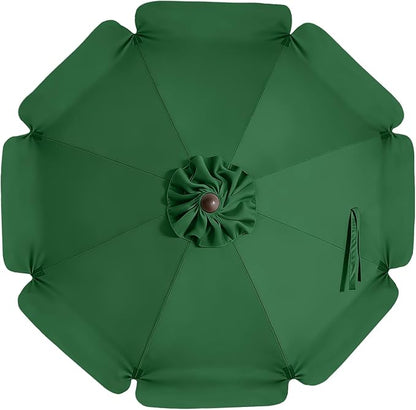 MASTERCANOPY Valance Patio Umbrella 10 ft Replacement Canopy for 8 Ribs-Forest Green Canopy Only