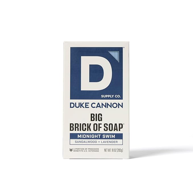 Duke Cannon Supply Co. Big Brick Bar Soap for Men, 10 oz Each (4 Pack) – Midway, High Country, Sawtooth & Midnight Swim – USA Made Large Soap Bars, Masculine Scents