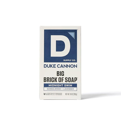 Duke Cannon Supply Co. Big Brick Bar Soap for Men, 10 oz Each (4 Pack) – Midway, High Country, Sawtooth & Midnight Swim – USA Made Large Soap Bars, Masculine Scents
