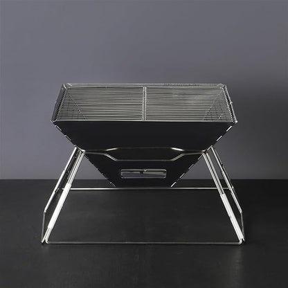 Charcoal Grills Outdoor Stainless Steel Electroplated Barbecue Grill Camping Home Multifunctional Portable Folding Barbecue Grill Barbecue Grill for Garden Outdoor Cooking ( Color : A , Size : 32*32*2