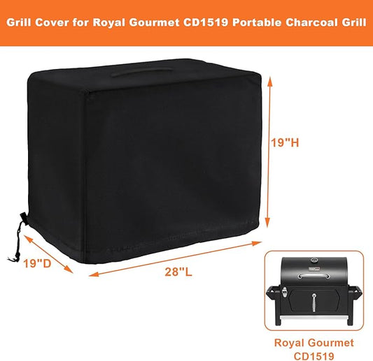 Tabletop Grill Cover for Royal Gourmet CD1519 Portable Charcoal Grill, for Royal Gourmet Tabletop Charcoal Camping Grill, Waterproof UV Resistant Windproof Dustproof Cover