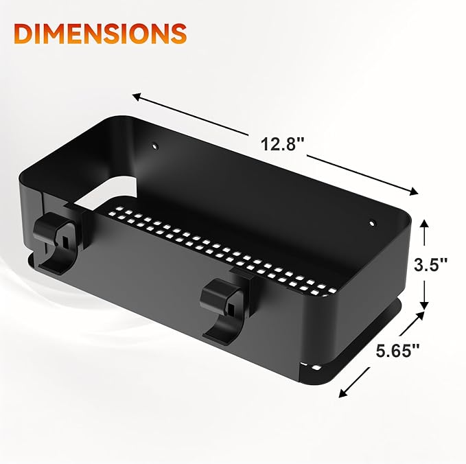 Organizer Kit for Weber Grills - Condiment Caddy, Garbage Bag Holder for Weber Slate Griddle and Spirit Series(2025 Models) Grills, 3400105 Grill Accessories for Works Side Rail, Barbecue Utensils