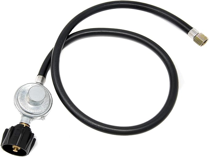 GasOne Propane Regulator 3 Feet Universal QCC1 Grill Replacement with 36 inches hose for Most LP Gas Grill, Heater and Fire Pit Table, 3/8" Female Flare Nut