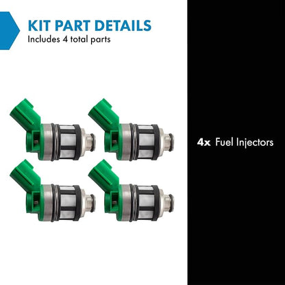 TRQ Fuel Injector Set | For 1998-2004 Nissan Frontier 1996-1997 Pickup 2000-2004 Xterra