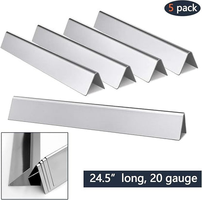 Hongso 34 1/4" SS Burner Tube Set and 24.5" Flavorizer Bars Replacement for Weber Genesis 300 Series E-310 E-320 EP-310 EP-320 S-310 S-320 Gas Grills (with Side Control Panel Only), 67722 7539 7540