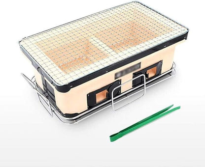 qiuqiu Barbecue Grill Japanese Style BBQ Grill Ceramic Smokeless Indoor Charcoal BBQ Grill Commercial Barbecue Pot Charcoal Stove