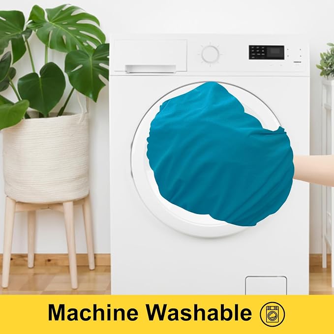 Smiry Spandex Elastic Fitted Table Cloth Skirt for 8FT Rectangle Table | Stretch Washable Table Cloth, Banquet Table Cover for Wedding, Party, Indoor & Trade Shows, (Turquoise, 96Lx30Wx30H)