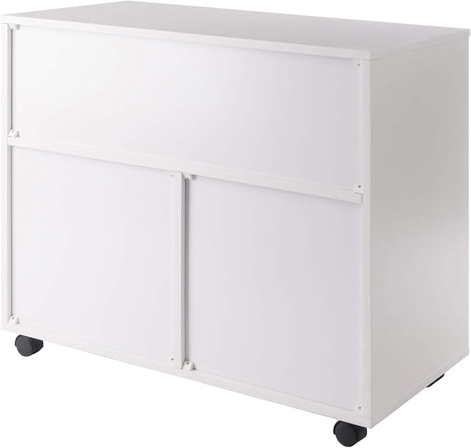 Winsome Halifax Mobile Storage Cabinet with 1 Door & 5 Drawers, White | Stylish & Functional Home Storage Cabinet for Filing, Kitchen Organization, Moveable Furniture for Office, Dorms, Apartments