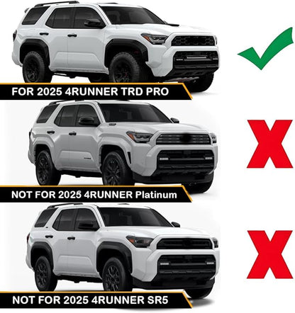 Multicolor LED Grille Lights for Toyota 4Runner TRD Pro 2025-2026, 4Pcs Smoked Lens Front Grill Light Kit for 4Runner Trailhunter