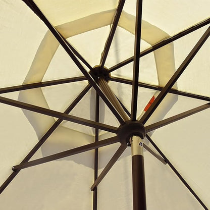 EliteShade USA 10-Year-Non-Fading 10Ft Market Patio Umbrella, UPF 50+ UV Protection Performance Sun Umbrella, Heavy Duty Commercial Grade Outdoor Table Umbrella with Crank & Tilt, Windproof Vented Top for Garden, Pool, Deck and Outdoor Playsets, Natural