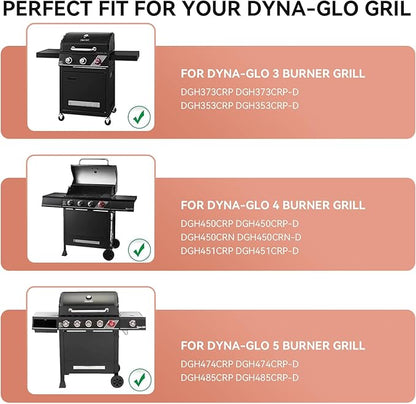 Grill Heat Plate Replacement for Dyna-Glo 5 Burner DGH474CRP DGH485CRP DGH483CRP, Dyna-Glo 4 Burner DGH450CRP Grills, Porcelain Steel Heat Plate for Revoace GBC1793W, 5 Pack
