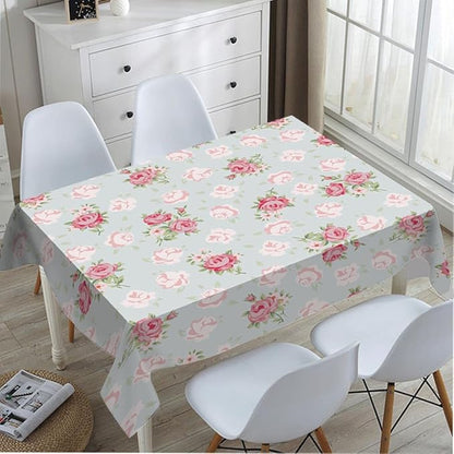 TKS MITLAN Pink Rose Tablecloth Decor Chic Flowers Romantic Vintage Style Spring Table Cloth Dining Room Kitchen Table Cover 60" X 84" Oblong/Rectangle