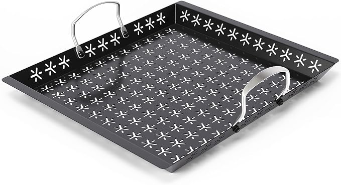 Vegetable Grill Basket for Outdoor Grill - 18.9"*16.5"Extra Large XXXL Heavy-Duty Veggie Grilling Basket, Non-stick Enamel Coating, Grilling Accessories for Grills and Vegetables